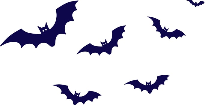 Simple Flying Bat Silhouette For Hallowen vector
