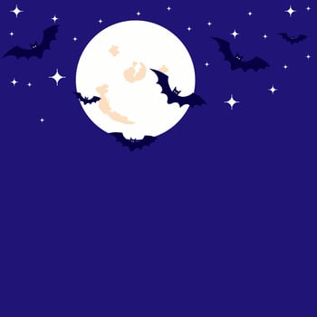 Bats Flying Across Full Moon Halloween Night vector