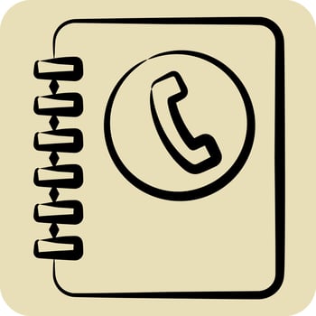 Icon Contact Book. related to Business symbol. hand drawn style. design editable vector