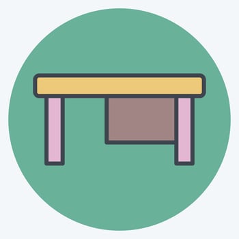 Icon Computer Table. related to Business symbol. color mate style. design editable vector
