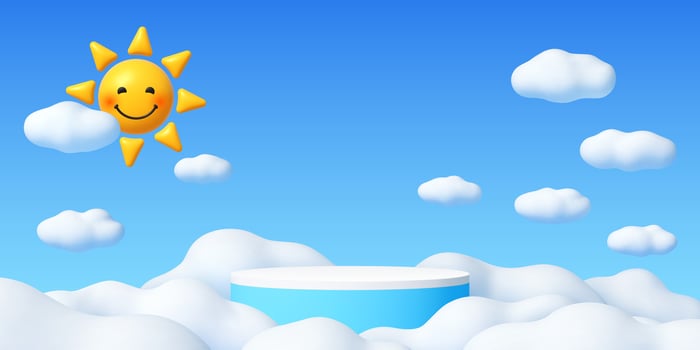 Smiling sun and cloud background vector