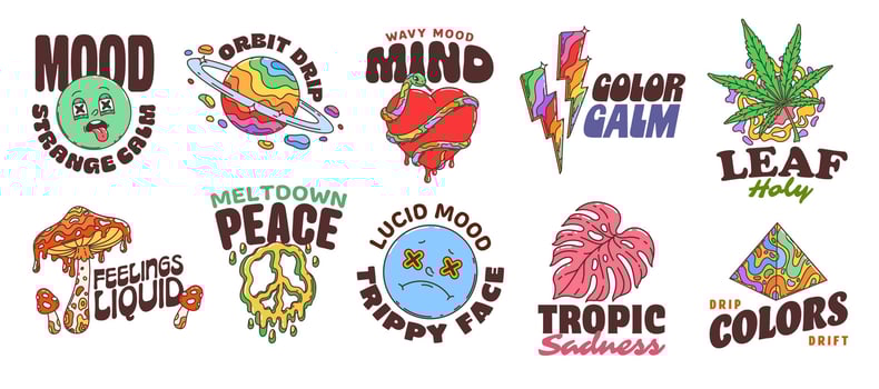 Colorful graphic mood elements and designs vector