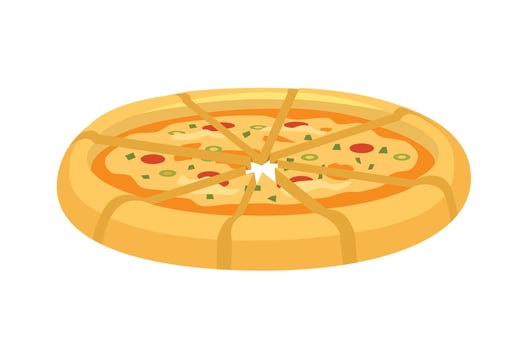 Cheese pizza. Mozarella pizza. Homemade pizza. Italian cuisine. vector