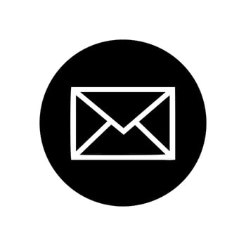 Envelope icon black circle background vector