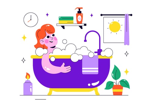 Morning Wellness Illustration of People Engaging in Healthy Rituals in Flat Cartoon Background vector