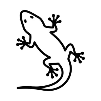 Gecko icon, symbolizing reptile lizard and tropical wildlife. vector