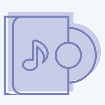 Icon Music Album CD. related to Instruments symbol. two tone style. design editable vector