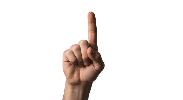 A hand pointing up with a finger png