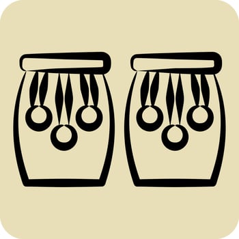 Icon Conga. related to Instruments symbol. hand drawn style. design editable vector