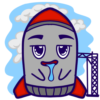 Sticker Kawaii Cute Drooling Rocket Expressions png