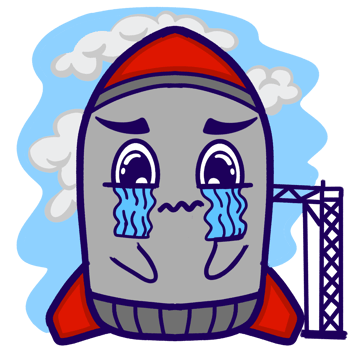 Sticker Kawaii Cute Crying Rocket Expressions png
