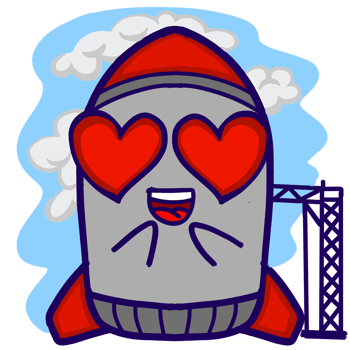 Sticker Kawaii Cute Falling in Love Rocket Expressions png