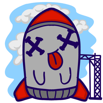 Sticker Kawaii Cute Dead Rocket Expressions png