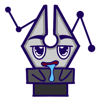Kawaii Sticker Cute Drooling Pen Tool Icon Expressions png