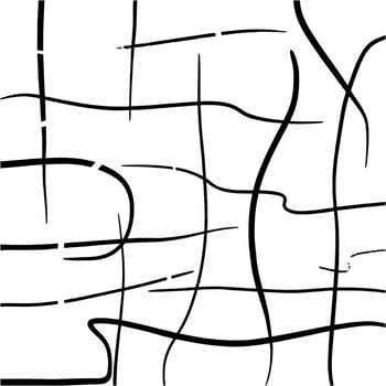 Abstract hand-drawn lines background. Doodle geometric seamless black and white pattern. vector