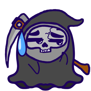Kawaii Halloween Sticker Cute Disappointed Reaper Expressions png