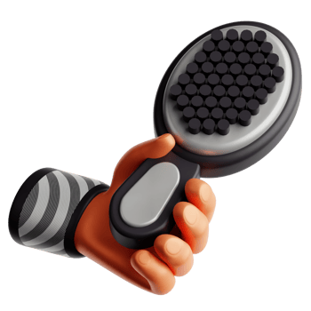 Hand With Hair Brush 3D Illustration png