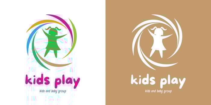 Modern playful kid zone logo template for childcare identity design. vector