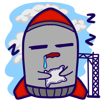 Sticker Kawaii Cute Sleeping Rocket Expressions png