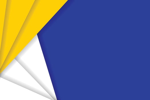 a blue and yellow flag with a yellow triangle vector