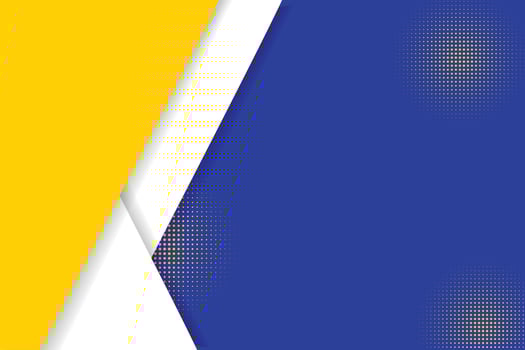 a blue and yellow background with a yellow and white flag vector