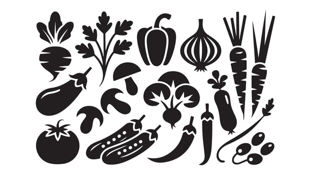 Vibrant assortment of fresh vegetables in illustration vector