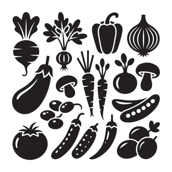 set of vegetables illustration vector