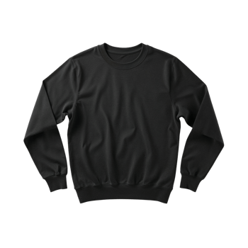 Elegant, sophisticated presentation of a versatile solid-color crewneck sweatshirt with an aura of png