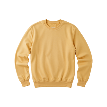 Isolated sweatshirt in golden yellow hue on transparent backdrop exudes comfort and style png