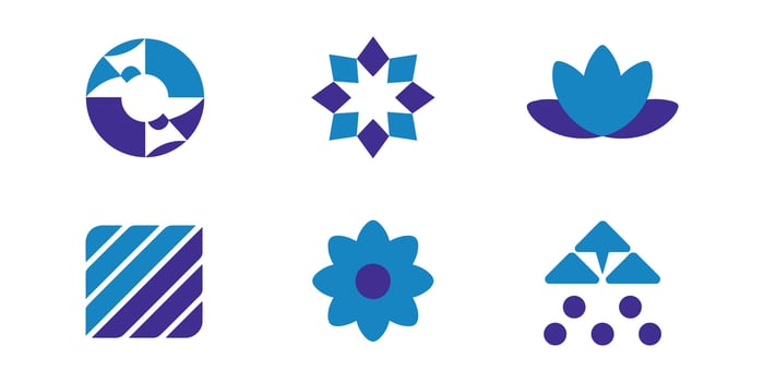 Collection of Abstract Blue and Purple Geometric Logos Modern, Minimalist, and Clean Design for Branding vector