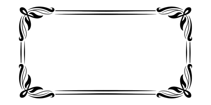 Black and White Flourish Frame Border Classic Decorative Design Element for Invitations, Certificates, and Elegant Presentations vector