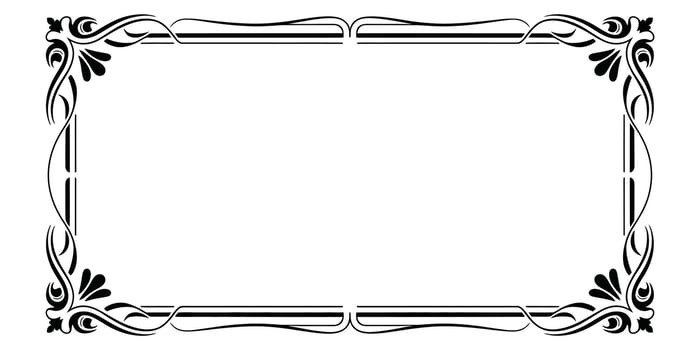Elegant Black and White Art Deco Frame Ornate Border Vintage Design Blank Template for Text or Image vector