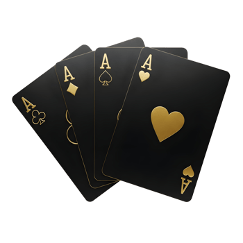 Four aces on black png