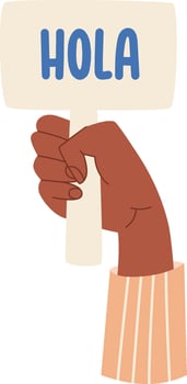 Hand Holding Hola Banner vector