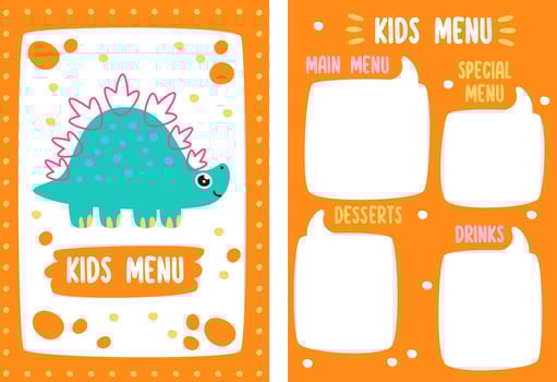Dinosaur Kids Menu Pattern vector