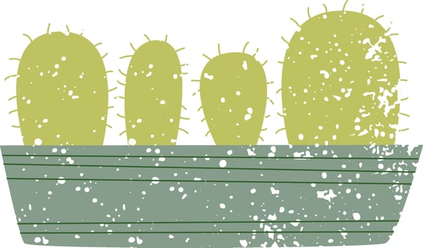Cactus In Pot Splash Texture vector