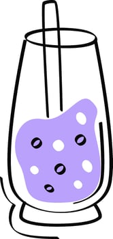 Smoothie Cocktail Glass Doodle vector