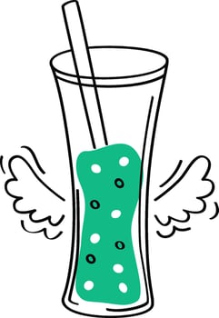 Smoothie Cocktail Jar With Wings Illustration vector