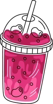 Cherry Smoothie Cocktail Glass vector