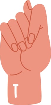 Hand Sign Alphabet T Letter Illustration vector
