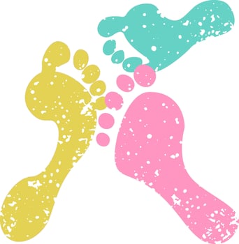 Foot Prints Grunge Effect vector