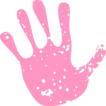 Hand Print Grunge Effect Drawn Icon vector