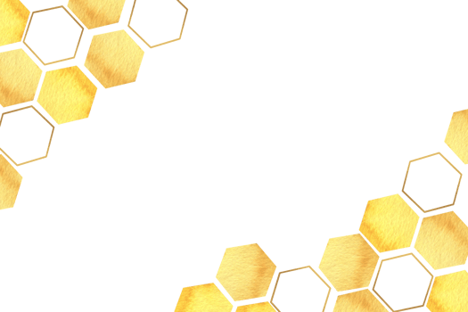 Honey golden comb watercolor banner template. Yellow hexagon frame graphics illustration, organic sweet natural food and ingredient clipart for product packing, poster, syrup and drink label, logo png
