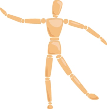 Wooden Man Manikin In Pose vector