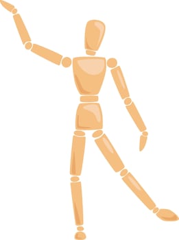 Wooden Man Manikin In Pose Illustration vector
