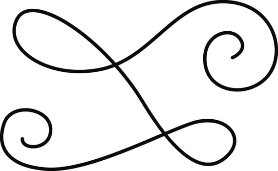 Curved Doodle Decorative Line Flat Illustration vector
