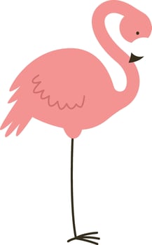 Flamingo Bird Hand Drawn Illustration vector