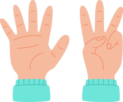 Hand Counting Eight Fingers vector