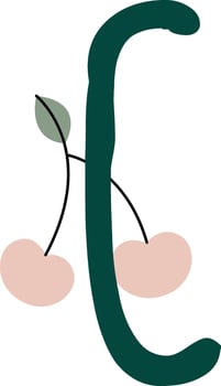C Letter Cherry Childish Alphabet vector
