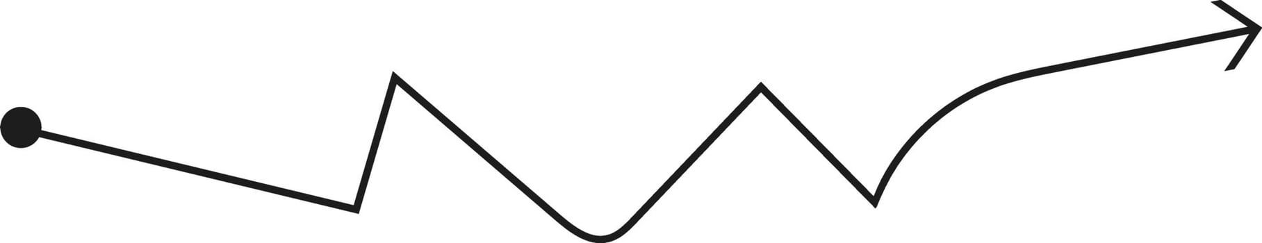 Chaotic Line Arrow Doodle Flat Illustration Icon vector